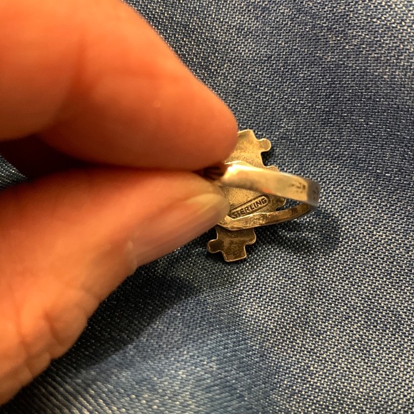 Vintage Navajo Snake Eye Turquoise Ring - Picture 3 of 4